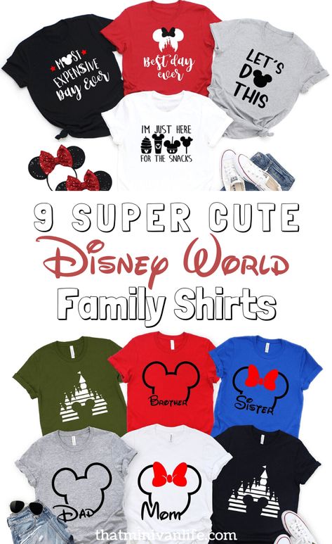 Matching Disney Christmas Shirts, Disney Cruise Shirts For Family, Disney Cruise Family Shirts, Disney Tshirts Family Vacations, Disney Shirts For Family Matching, Disney Family Tshirts, Disney World Shirts Family, Minivan Life, Disney Family Outfits