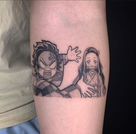 Demon Slayer Tattoos, Demon Slayer Tattoo, Slayer Tattoo, Attack On Titan Tattoo, Matching Friend Tattoos, Tattoo Now, Tattoo Style Drawings, Discreet Tattoos, Head Tattoos