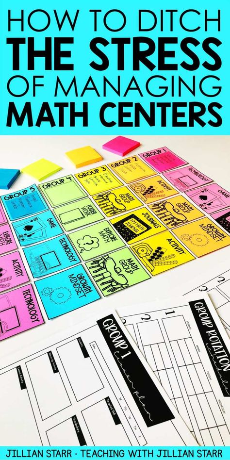 How to Ditch The Stress of Managing Math Centers - Teaching with Jillian Starr Math Rotation Board, Math Center Rotations, Guided Math Centers, Guided Math Groups, Teaching Addition, Center Rotations, Math Rotations, Math Blocks, Math Talk