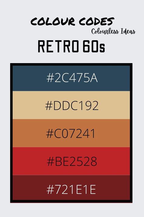 Retro Color Palette Canva, 90s Color Palette Grunge, Subtle Colour Palette, Retro Color Palette Hex Codes, Retro Pallete, Color Palette Retro, Retro Colour Palette, Vintage Color Palette, Retro Palette