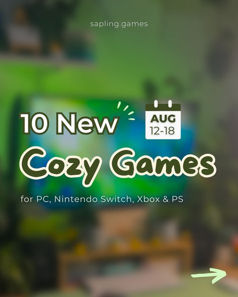 this week‘s cozy game releases (🗓️ Aug 12-18) Save for later📌 💭 Which games have caught your interest? ——— ➡️ Find all my socials & discount codes in my bio and my highlights Follow me (@sapling.games) for daily cozy gaming content🌱 🪴partners: @leahacnh @cozywithjojo @m0ssy.gr0ve @yourfavnerdgirl 🏷️ Cozy Game Releases Nintendo Switch PC Games Indie Games Cozy Gaming Community Nintendo Switch Steam plants gaming desk setup gaming guide #cozygames #gamingsetup #PCgames #newgames #wholeso... Desk Setup Gaming, Cozy Games, Gaming Desk Setup, Cozy Gaming, Setup Gaming, Cute Games, Pc Games, Pc Setup, Gaming Desk