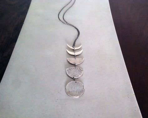 Silver Moon Pendant, Witch Jewellery, Bad Moon Rising, The Phases Of The Moon, Moon Cycle, Moon Phases Necklace, Moon Rising, Phases Of The Moon, Moon Cycles