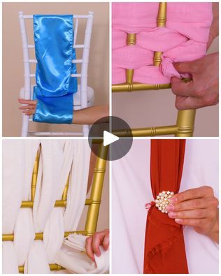 2.3M views · 49K reactions | Creative DIY Chair Sash Ideas For Your Next Event! | Creative DIY Chair Sash Ideas For Your Next Event! | By Blossom | Facebook Diy Chair Sashes, Chair Covers Party, Party Rental Ideas, Anniversary Crafts, Party Chairs, Chair Sash, Hollywood Theme, Chair Sashes, Wedding Gift Boxes