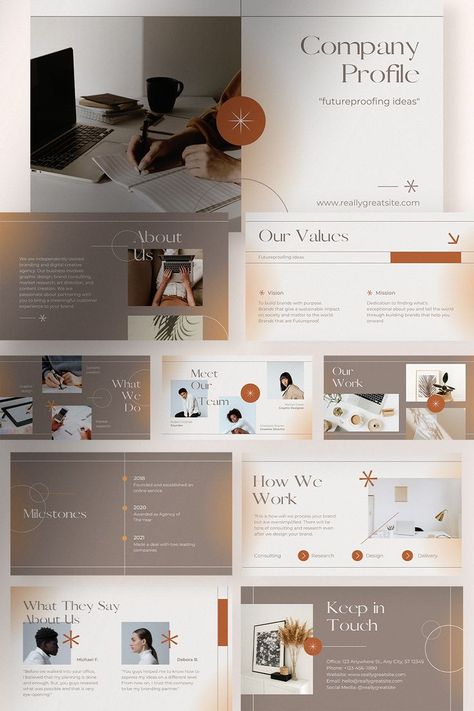 Company Profile Design Templates, Presentation Template Design, Company Profile Presentation, Ppt Template Design, Digital Creative Agency, Glowing Background, Modern Presentation, Presentation Design Layout, Portfolio Template Design