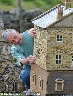 Attention to detail: Lowson devotes his time now to making every inch of his miniature villages as realistic as possible Model Village, Model House, Tiny World, Attention To Detail, Miniature Houses, Miniature House, Miniature Model, Fairy Houses, Miniature Furniture