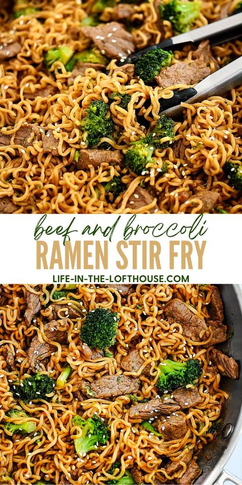 Broccoli Ramen Stir Fry, Teriyaki Ramen, Ramen Meals, Beef And Broccoli Ramen, Beef Ramen Noodle Recipes, Beef Ramen Recipe, Broccoli Ramen, Crockpot Beef And Broccoli, Steak Stirfry Recipes