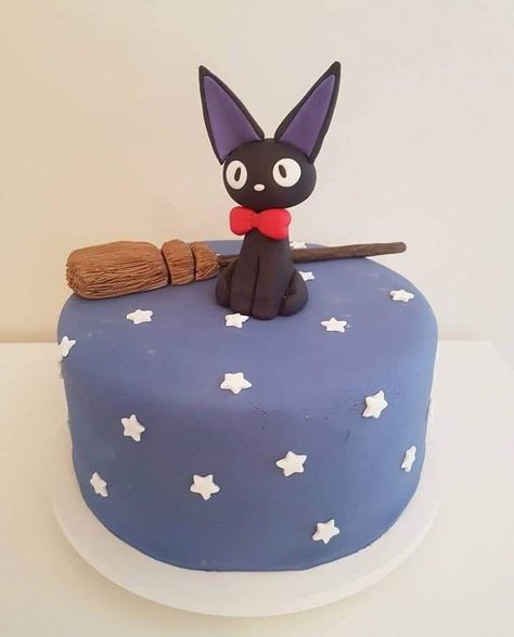 Studio Ghibli Party, Kikis Delivery Service, Anime Cake, Food Delivery Service, Cake Studio, Kiki's Delivery Service, Cat Cake, Pretty Birthday Cakes, Cute Birthday Cakes