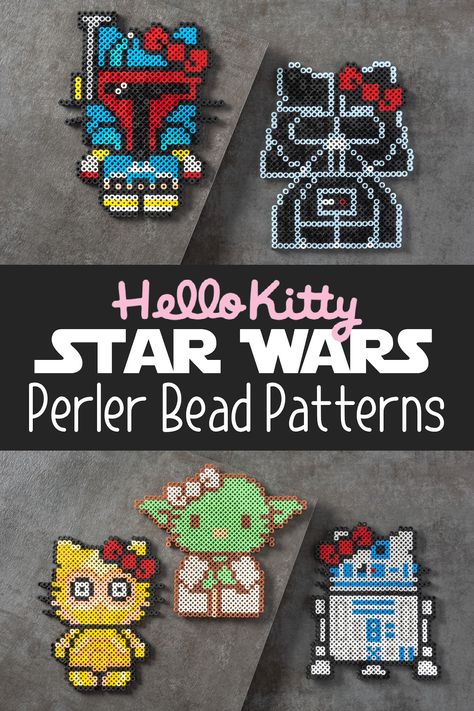 Mario Beads Pattern, Blue Perler Bead Patterns, Star Wars Perler Bead Patterns, Kids Crafts Summertime, Cheap Kids Crafts, Hello Kitty Crafts, Beads Candy, Melty Bead Patterns, Fuse Bead Patterns