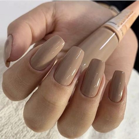 Light Brown Nails, Elegant Touch Nails, Nail Paint Shades, Cute Nail Colors, Brown Acrylic Nails, Brown Nails Design, Beauty Hacks Nails, Neutral Nails, Brown Nails