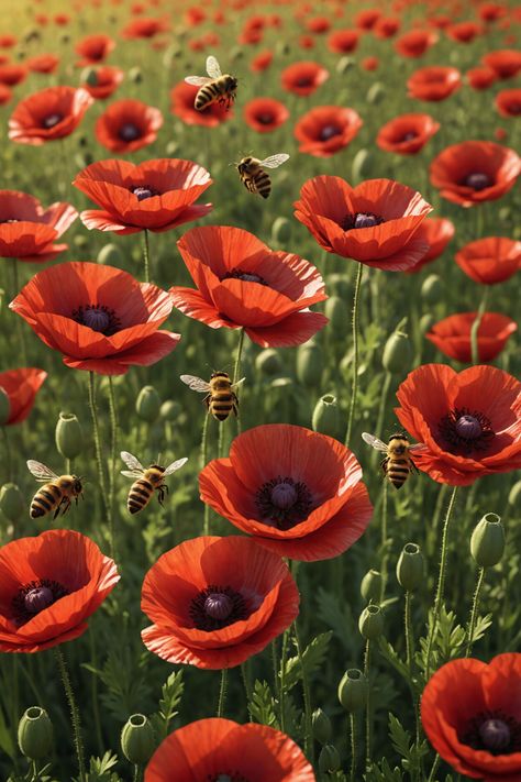 Do Bees Like Poppies? Planting Poppies, Bee Flowers, Icelandic Poppies, Seed Balls, Bee Hotel, Solitary Bees, Mason Bees, Perennial Shrubs, Bee Garden