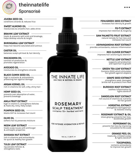 The Innate Life, Increase Hair Thickness, Androgenetic Alopecia, Improve Hair Growth, Ashwagandha Root, Macadamia Nut Oil, Stimulate Hair Follicles, Pumpkin Seed Oil, Macadamia Oil