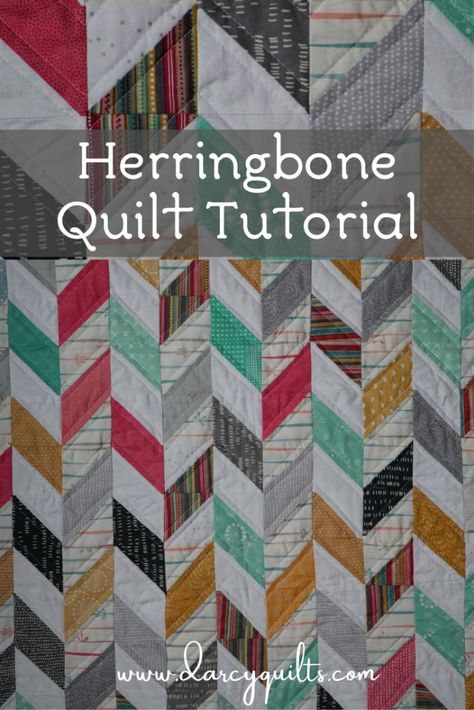 Herringbone Quilt Tutorial - Make One Today - Darcy Quilts Scrap Quilts Patterns Leftover Fabric Simple, Herringbone Quilt Pattern, Herringbone Quilt Tutorials, Triangle Quilt Blocks, Chevron Quilt Tutorials, Chevron Quilt Pattern, Half Square Triangle Quilts Pattern, Charm Pack Quilt Patterns, Herringbone Quilt