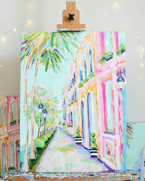 C Brooke Ring, Courtney Whitmore, Painting Ideas On Canvas Easy, Rainbow Row, Painting Ideas On Canvas, Canvas Painting Diy, Canvas Easy, Arte Inspo, Beginner Painting