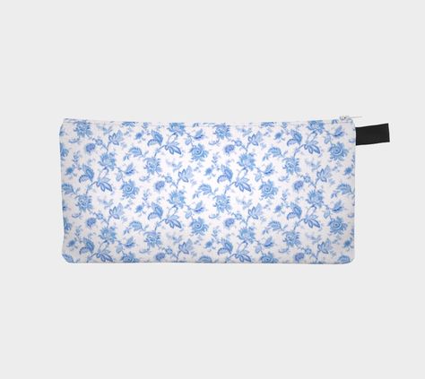 Excited to share this item from my #etsy shop: Blue Floral Pencil Case #pencilcase #bluepencilcase #floralpencilcase #flowerspencilcase #bluezipcase #zipperbag #zippouch #zippurse #holeheartedcards Teen Pencil Case, Cute Pencil Pouches, School Backpack Essentials, Pretty School Supplies, Zippered Pouches, Merry Christmas Gift Tags, Christmas Spectacular, School Bag Essentials, School Pencil Case