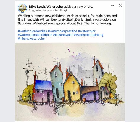 Mike Jackson, Whimsy Art, Whimsical Art Paintings, Amazing Art Painting, Urban Sketching, Watercolor Cards, Whimsical Art, Watercolor Landscape, Watercolor And Ink