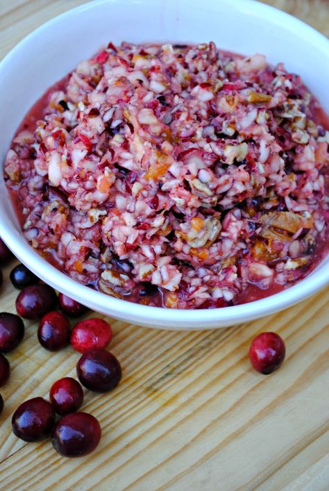 Cranberry salad is a staple on most Thanksgiving tables. Try a twist on an old favorite with this fresh cranberry salad. Fresh Cranberry Salad, Cranberry Orange Relish Recipes, Cranberry Recipe, Cranberry Salad Recipes, Cranberry Orange Relish, Jellied Cranberry Sauce, Fresh Cranberry, Relish Recipe, Cranberry Relish