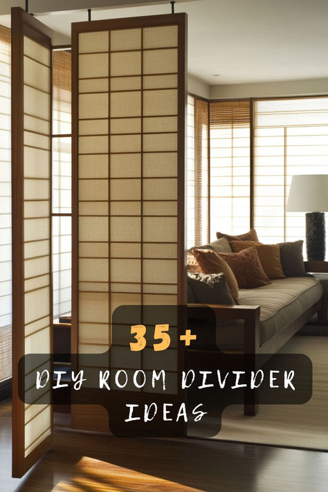 Rail Room Divider, Bohemian Room Divider Ideas, Room Divider Wall Ideas, Movable Room Dividers, How To Divide A Room Ideas For Kids, Renter Friendly Room Divider, Temporary Room Divider Ideas, Wall Opening Ideas, How To Separate A Room