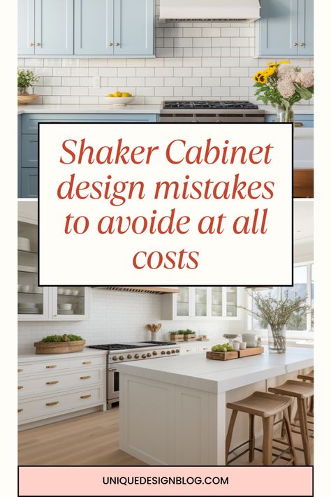 Are Shaker cabinets the best choice for your kitchen? Our in-depth guide helps you weigh the pros and cons. Discover their timeless style and adaptability, but also consider challenges like maintenance. Find out if Shaker cabinets suit your needs and aesthetic. Cabinets With Small Cabinets On Top, Finishing Top Of Kitchen Cabinets, Non Custom Kitchen Cabinets, Different Shaker Style Cabinets, Staggered Upper Kitchen Cabinets, Types Of Shaker Cabinet Doors, Cabinets To Go Nantucket Bluff, Different Styles Of Cabinets, Kitchen Design Shaker Style