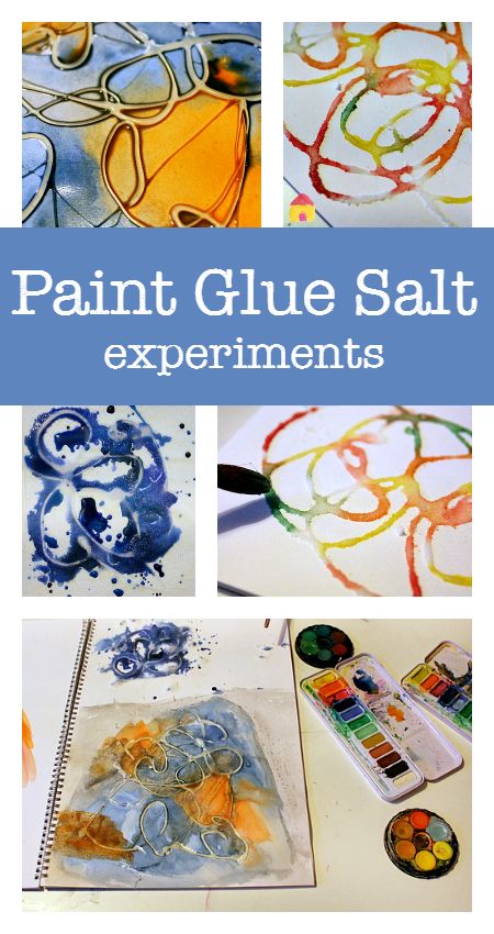 Salt, glue and watercolor paint process art activity Art Experiments, Steam Art, Glue Art, Easy Art Projects, Art Activity, Art Lesson Plans, Camping Art, Watercolor Paint, Process Art