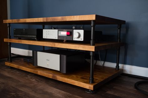 DIY Audio rack - Imgur Cable Tidy Ideas, Stereo Room, Hifi Stand, Hifi Rack, Audio Cabinet, Audio Stand, Screening Room, Audio Rack, Room Screen