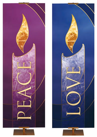 Colors of Liturgy Advent Candle Banners Advent Banners, Advent Church Decorations, Church Banners Designs, Advent Candle, Church Christmas Decorations, Church Banner, Advent Ideas, Liturgical Art, Christmas Church