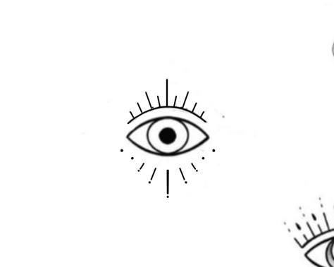 Evil Eye Tattoo Drawing, Simple Eyeball Tattoo, Evil Eye Tattoo Stencil, Small Eye Tattoo Ideas Women, Protection Eye Tattoo, Evil Eye Tattoo Back Of Neck, Eye Outline Tattoo, Evil Eye Sketch, Fine Line Eye Tattoo