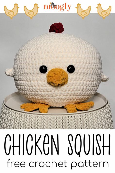 Crochet Chicken, Crochet Animals Free Patterns, Crochet Amigurumi Free Patterns, Patterns Ideas, Crochet Amigurumi Free, Haken Baby, Crochet Pillow, Fun Crochet Projects, Crochet Animal Patterns