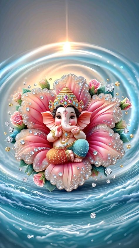 Pillayarpatti Vinayagar Hd Wallpaper, Beautiful Ganesha Pictures, Ganesh Dp, Gannu Bappa, Gods Images, Event Poster Design Inspiration, Om Ganesh, Ganesha Artwork, Disney Silhouette Art