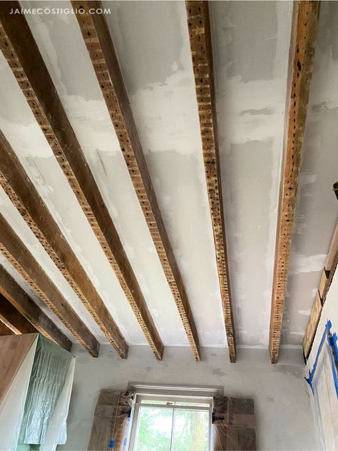 Ceiling Makeover, Exposed Wood Ceilings, Exposed Wood Beams, Exposed Trusses, Exposed Beams Ceiling, Exposed Ceilings, Drywall Ceiling, Exposed Rafters, Plank Ceiling