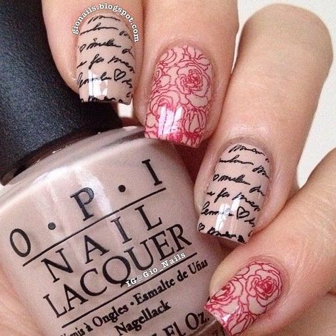 Unghie Nail Art, Romantic Nails, Nagel Tips, Her Nails, Stamping Nail Art, Nails Polish, Get Nails, Fabulous Nails, Unique Nails