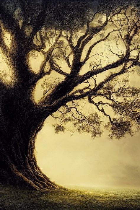 Old tree Old Tree Painting, Old Tree Aesthetic, Old Trees Photography, Big Tree Drawing, Iyyapan Images Hd Wallpaper, Wise Tree, Deku Tree, Book Vibes, Fantasy Tree