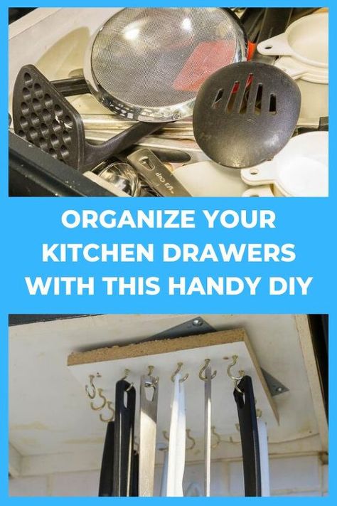 Large Utensil Storage, Kitchen Drawer Ideas, Office Diy Ideas, Cooking Utensil Storage, Countertop Diy, Apartment Organization Diy, Organizing Home Office, Diy Organizing Ideas, Home Office Diy