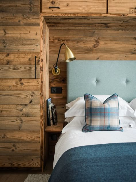 VERBIER — ANNABEL GRIMSHAW Ski Cabin Bedroom, Ski Apartment Interiors, Ski Condo Decor Interior Design, Ski Chalet Bedroom, Wardrobe Behind Bed, Chalet Bedroom, Nordic Cabin, Modern Cabin Interior, Ski Apartment