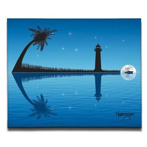 Nautical Acrylic Painting Ideas, Lighthouse Canvas Painting, Anchor Canvas Paintings, Nautical Painting Ideas, Anchor Painting, Themed Paintings, Teenager Party, Anchor Art, Hunting Clothing