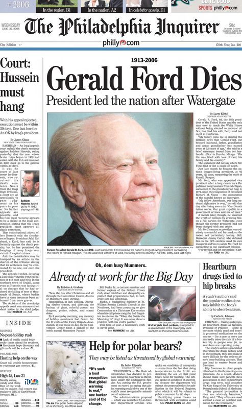 Gerald Ford, Guys Fashion Casual, Newspaper Front Pages, Guys Fashion, Newspaper Headlines, July 14th, Historical Moments, December 26th, Interesting History