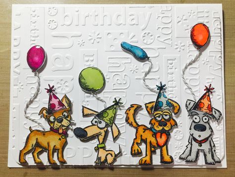 Crazy Dogs Cards, Crazy Cats Cards, Dog Cards Handmade, Tim Holtz Crazy Birds, Funny Love Cards, Tim Holtz Stamps, Crazy Dogs, Tim Holtz Cards, Dog Birthday Card