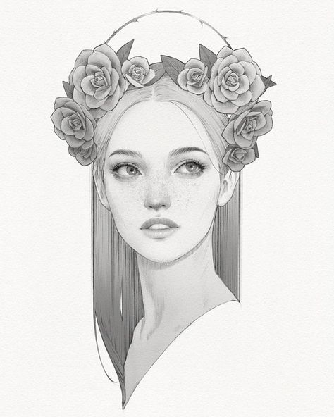 Fashion Illustration Procreate, Alex Tang, Digital Pictures, Girl Face Drawing, Timelapse Video, Female Face Drawing, Woman With Flowers, Draw Step By Step, Illustration Procreate