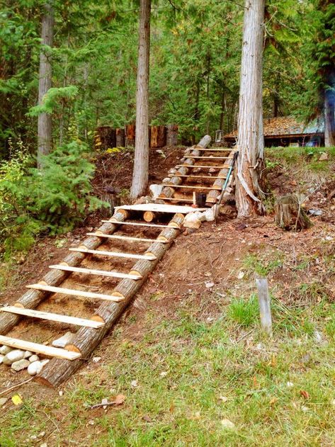 Garden Stairs, Diy Porch, Outdoor Stairs, Have Inspiration, Fire Pit Backyard, Backyard Projects, Patio Decorating, Outdoor Landscaping, Diy Backyard