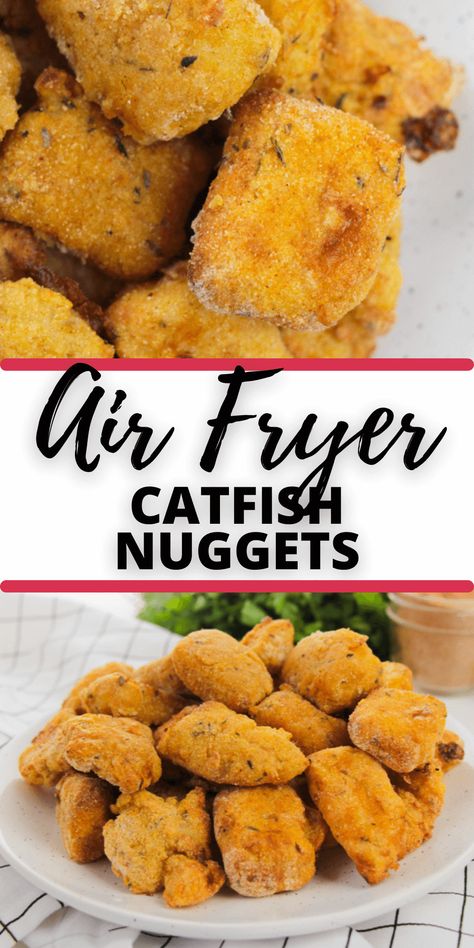 Air Fryer Catfish Nuggets are sure to impress, whether you're a catfish fan or just looking to try a new fish recipe! They are quick to make, family friendly, and offer a delightful crunch with each bite. Air Fryer Catfish Nuggets, Catfish Nuggets Recipes, Air Fryer Catfish, Fried Catfish Nuggets, How To Cook Catfish, Catfish Nuggets, Fried Catfish Recipes, Air Fried Fish, Southern Fried Catfish