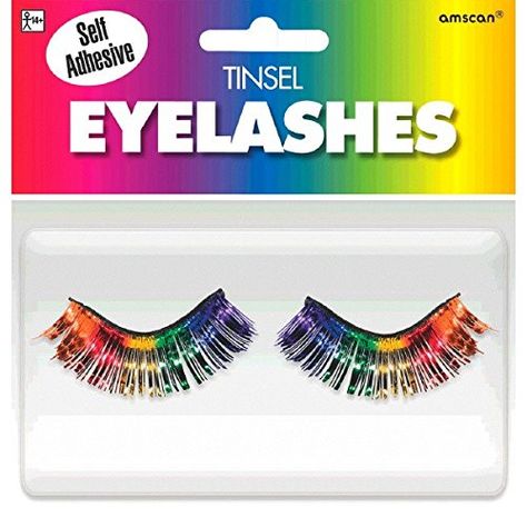 Amscan Party Ready Team Spirit Tinsel Eyelashes Accessory Rainbow plastic  1/2 x 1 Pack of 2 ** Inspect this amazing item by mosting likely to the web link at the image. (This is an affiliate link). #reindeer Lunch Club, Silver Tinsel, Starred Up, Rainbow Items, Eyelash Glue, Lash Glue, Fake Eyelashes, Natural Lashes, False Lashes