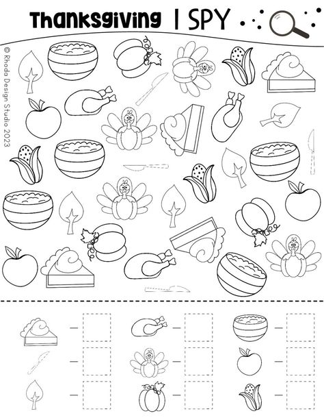 Christmas I Spy Free Printable, I Spy November, I Spy Christmas Printable, I Spy Christmas, I Spy Autumn Free Printable, Halloween School Activities, Teacher Created Materials, Free Worksheets For Kids, Thanksgiving Worksheets