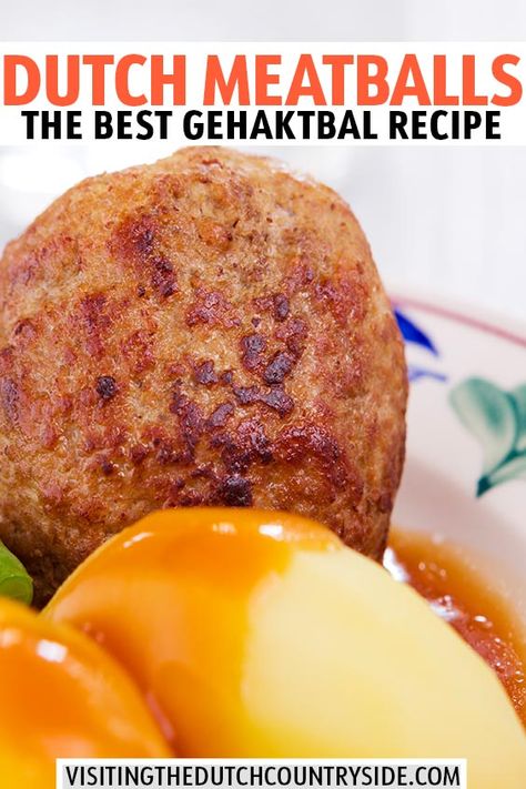 Dutch Bitterballen Recipe, Dutch Meals Traditional, Dutch Food Recipes Netherlands, Authentic Dutch Recipes, Dutch Food Traditional, Dutch Recipes Netherlands Traditional, Dutch Meatball Soup, Ground Beef Meatball Recipes, Beef Meatball Recipes