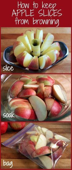 Keep Apples From Browning, Daniel Fast, Apple Pear, Lemon Water, Fruit Recipes, Apple Recipes, Browning, Fruits And Veggies, Appetizer Snacks