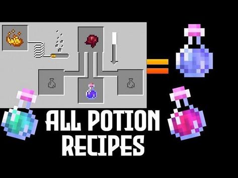 Minecraft: Top 5 types of lingering potions Minecraft Potions Recipes, Healing Images, Recipe For Beginners, Potions Recipes, Brewing Recipes, Minecraft Tips, Potion Bottles, Survival Mode, Potion Bottle