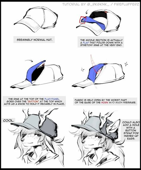 Hats for characters with horns/ears Anthro Reference, Drawing Essentials, Jupiter Facts, Human Creatures, Body Draw, Body References, Drawing Help, Art Help, Art Resources