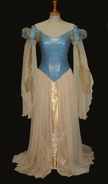 Fairy-tale medieval wedding dress..Pre-Raphaelite / Medieval	"Keridwen". Medieval Fairy, Medieval Wedding Dress, Embellished Wedding Dress, Medieval Gown, Medieval Wedding, Fairytale Fashion, Dress Photo, Medieval Costume, Beautiful Costumes