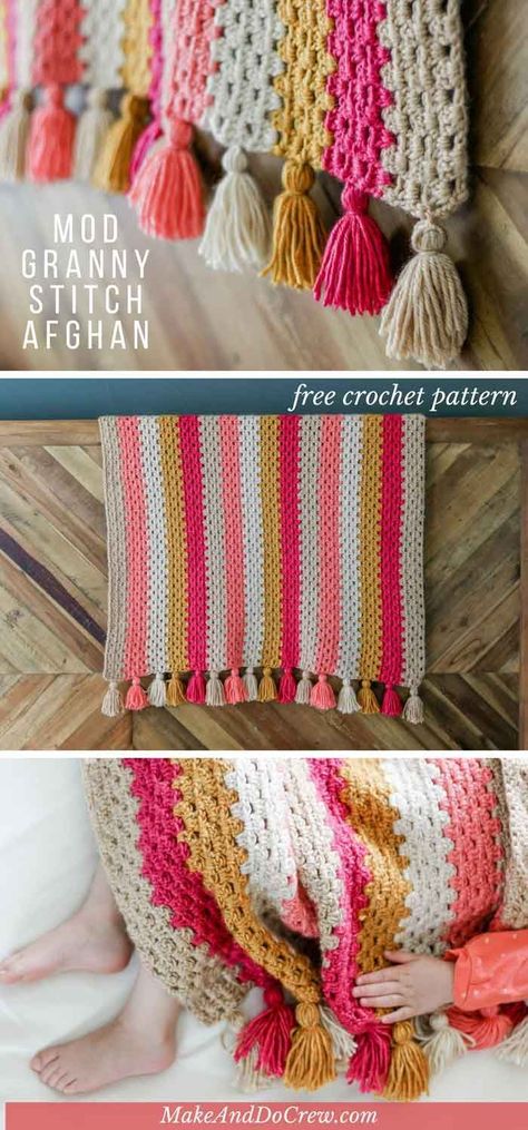 Crochet Granny Stitch Blanket, Granny Stitch Blanket, Crochet Borders For Blankets, Crochet Kids Blanket, Modern Haken, Crochet Granny Stitch, Modern Crochet Blanket, Granny Stitch, Stitch Blanket