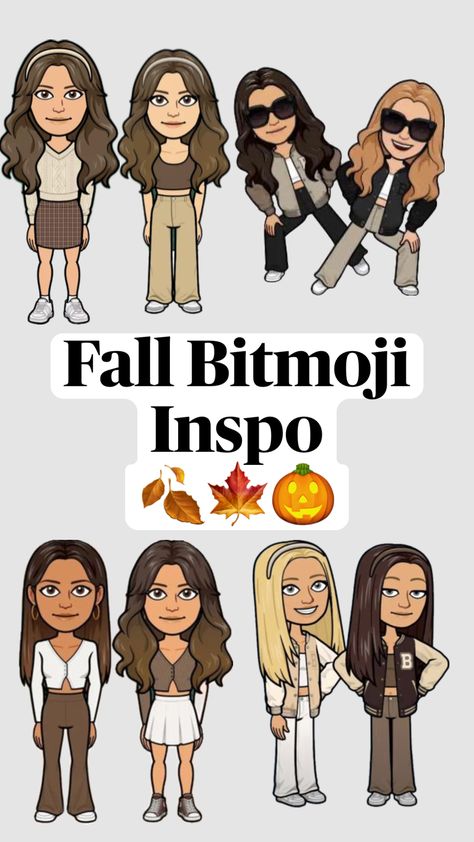 #fyp #fall #bitmoji Bitmoji Outfits Ideas Snapchat Fall, Fall Bitmoji Outfits Snapchat, Alt Bitmoji Outfits, Fall Bitmoji, Fall Bitmoji Outfits, Pretty Bitmoji Ideas, Bitmoji Outfits Baddie, Snapchat Best Friends, Cute Snapchat Bitmoji Ideas