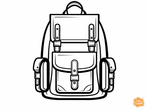 illustration of Kids' backpack coloring fun Backpack Coloring Page, Mandala Turtle, School Coloring Pages, Relaxing Colors, Kids Backpacks, Free Kids, Coloring Pages For Kids, Coloring Page, Cool Kids