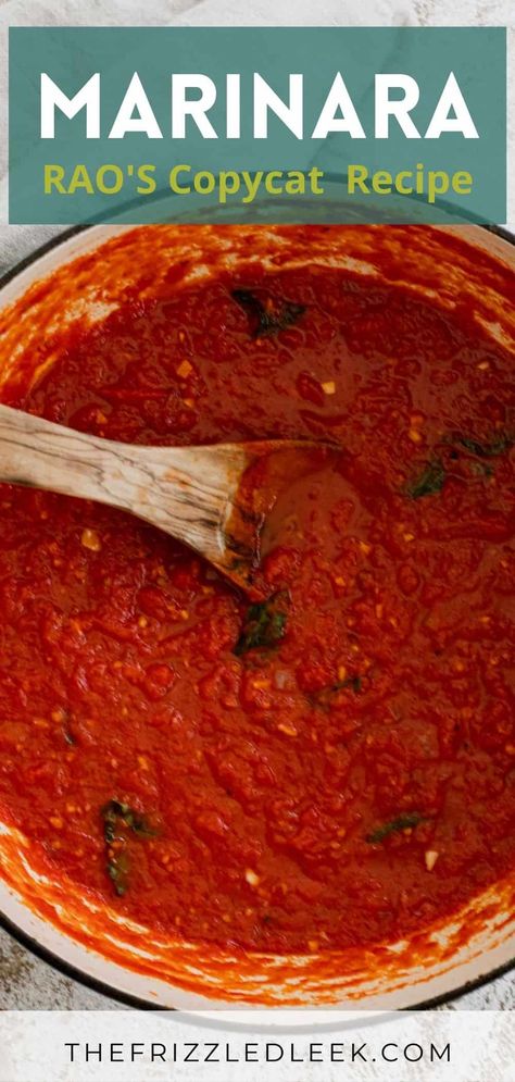 Rao's Homemade Marinara Sauce Recipe, Spaghetti Sauce Rao, Rao’s Marinara Recipe, Whole 30 Marinara Sauce, Rao's Spaghetti Sauce, Rao's Homemade Marinara Sauce, Rao Sauce Recipe, Copycat Raos Spaghetti Sauce, Crock Pot Marinara Sauce